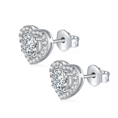 S925 sterling silver D color moissanite earrings