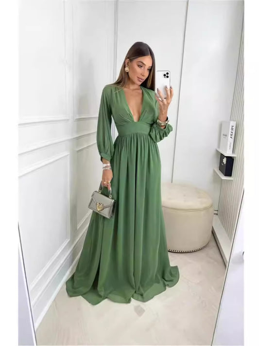 Green stylish casual dress